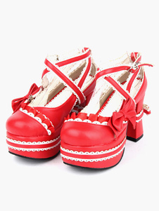 Dandy Street Wear noir Criss-Cross PU cuir plate-forme Lolita Shoes