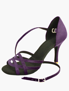 Adorables chaussures personnalisées de latine en soie et satin bronzé