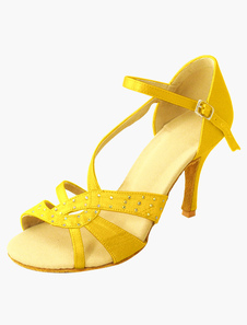 Chaussures de latine en satin violet et noir