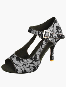 Chaussures de danse latine en dentelle à peep-toe