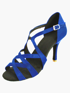 Chaussures de danse latine en satin à peep-toe