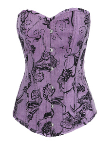 Corset féminin violet à lacets