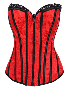 Fantastique corset sexy en jacquard bicolore bicolore réversible avec lacets