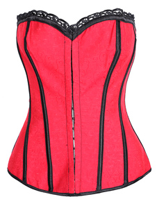 Corset sein couvrant en voile de tulle rouge