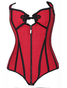 Corset sein couvrant en voile de tulle rouge