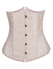 Corset nacré en jacquard avec lacets