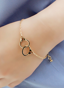 Bracelet à chaîne avec pendentif géométrique