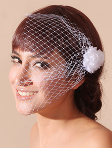 Voile à joues en voile de tulle avec fleur