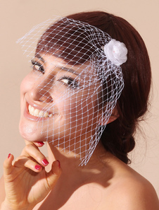 Voile à joues en voile de tulle avec fleur