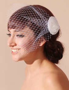 Voile à joues en voile de tulle avec fleur