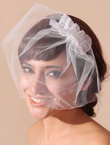 Voile à joues en voile de tulle à volants