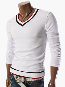 Polo moulant en coton avec passepoil à manches longues