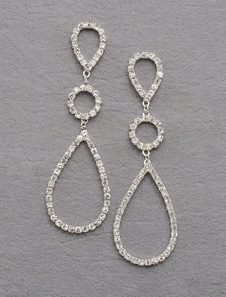 Boucles d'oreilles femme modernes goutte d'eau argentée