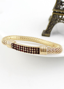 Bracelet extensible métallique réglable avec strass