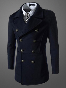 Manteau masculin moulant en coton unicolore