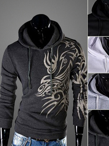 Sweat à capuche slim en fibres de coton imprimé tattoo