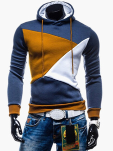 Sweat à capuche slim en coton mélangé color-block