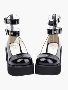 Chaussures Lolita avec bracelets bouclés orné des oeillets