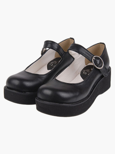 Kawayi Noir Lolita Shoes plateforme chaussures avec boucles de sangle