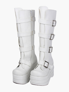 Chaussures lolita à talon compensé avec boucles