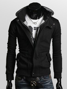 Sweat-shirt unicolore en coton et col à revers