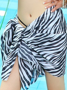 Blouse de plage noire zébrée