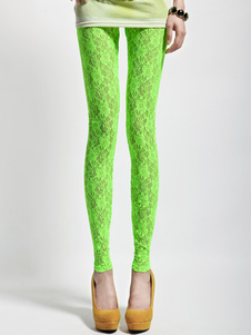 Leggins verts avec dentelle