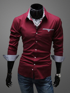 Chemise en coton mélangé de manches longues