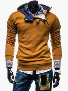 Sweat moulant à capuche en coton avec bouton