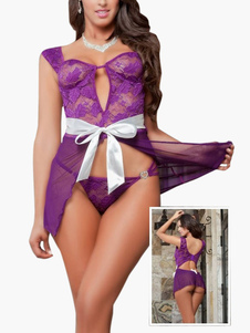Nuisette en spandex avec noeud