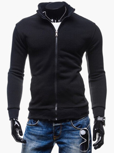 Blouson slim en coton mélangé noir