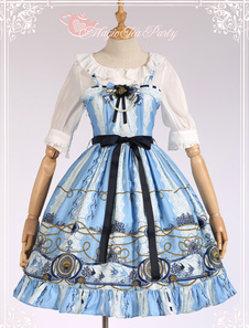 Coton brodé Lolita Jumper Skirt