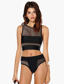 Maillot de bain 2 pièces en lycra spandex unicolore