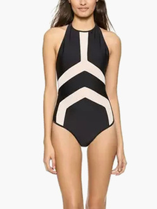 Maillot de bain 1 pièce creusé en lycra spandex