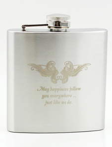 Fiole de mariage moderne inox personnalisé (6 onces)