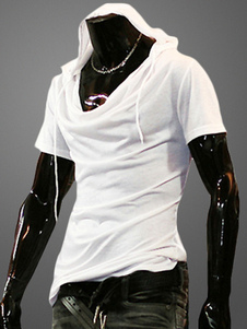 Sweat à capuche slim mince en coton à manche courte