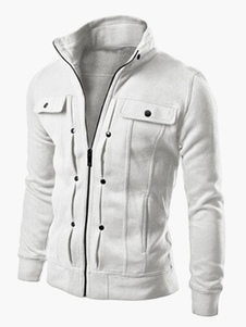 Blouson slim en coton mélangé avec fausse poches
