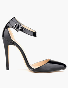 Escarpins à bout pointu et talon aigu en PU verni