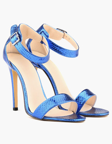 Sandales en vogue à bout ouvert vernies avec boucle