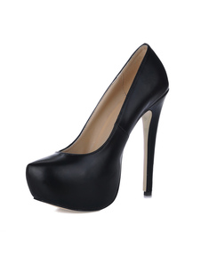 Chaussures unicolores à talon haut à plate-forme