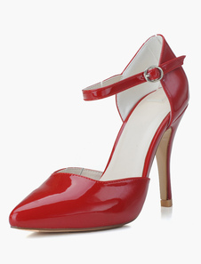 Escarpins à plateforme à talon aigu en PU verni