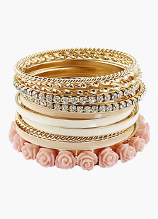 Bracelet de menottes métallique rond multicouche