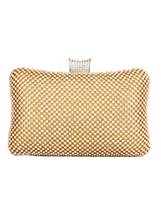 Pochette de soirée avec strass et bandoulière réglable