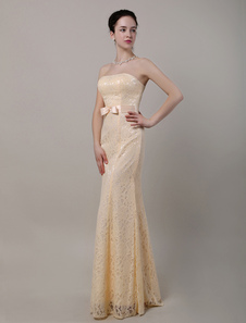 Robe de mariée sirène dentelle blanc bustier longueur plancher