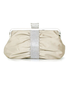 Sac de soirée en soie plissée avec strass