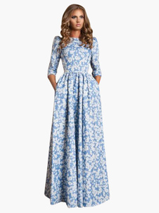 Robe longue multicolore chiffon jacquard vêtements journaliers