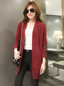 Attrayant cardigan casual gris manches longues