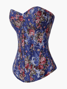 Sexy bustier féminin noir lycra impression