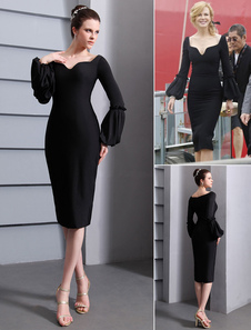 Robe Festival de Cannes noire d'encolure en coeur