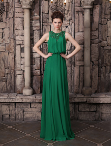 Robe de soirée verte foncée avec paillettes